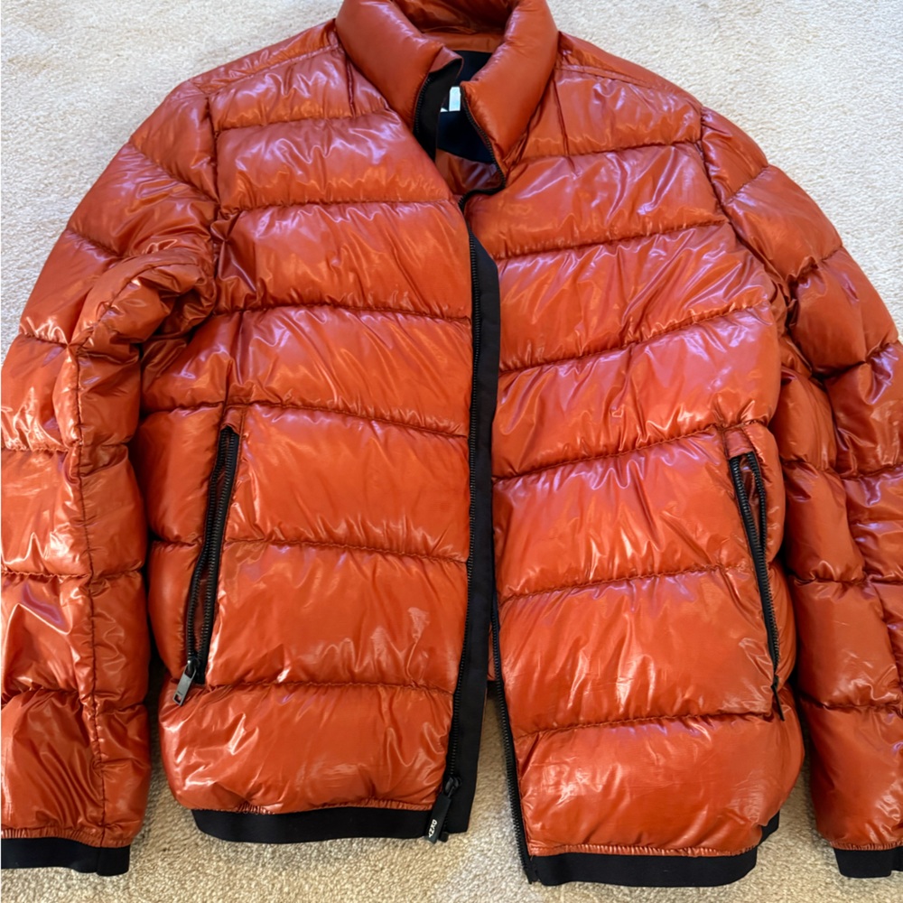 DKNY Orange Puffer Jacket